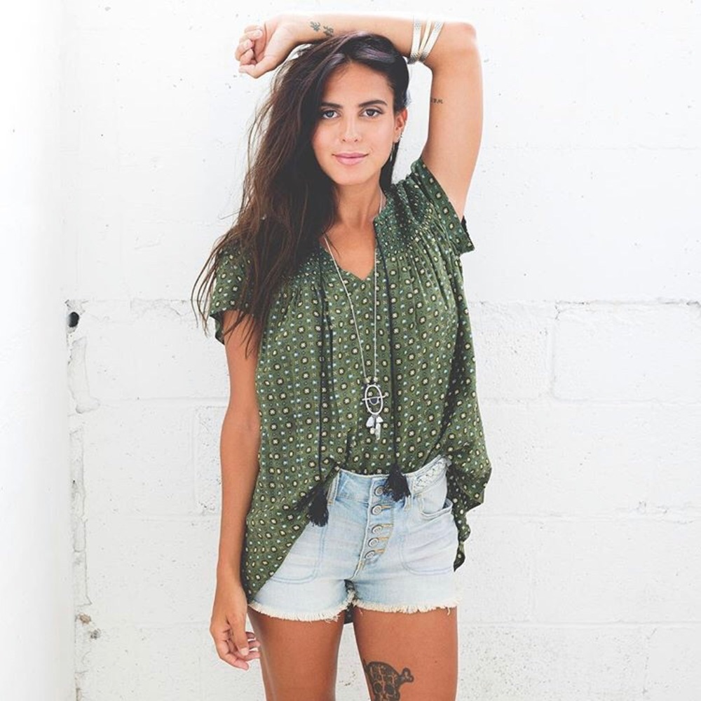 Bohemian short sleeve shirt